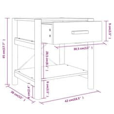 Vidaxl Nočný stolík 42x38x45 cm spracované drevo