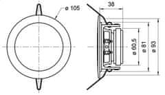 HARVIA Nerezový reproduktor 30 W, 8 cm