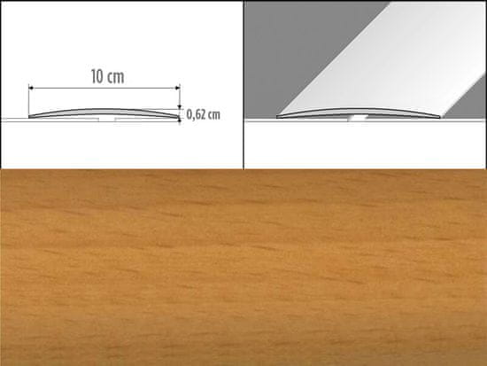 Effector Prechodové lišty A72 - SAMOLEPIACE šírka 10 x výška 0,62 x dĺžka 200 cm - buk
