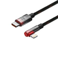 BASEUS MVP Elbow kábel USB-C / Lightning 20W 2m, čierny/červený