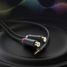 Ugreen AV109 audio adaptér 3.5mm mini jack / 2x RCA, šedý