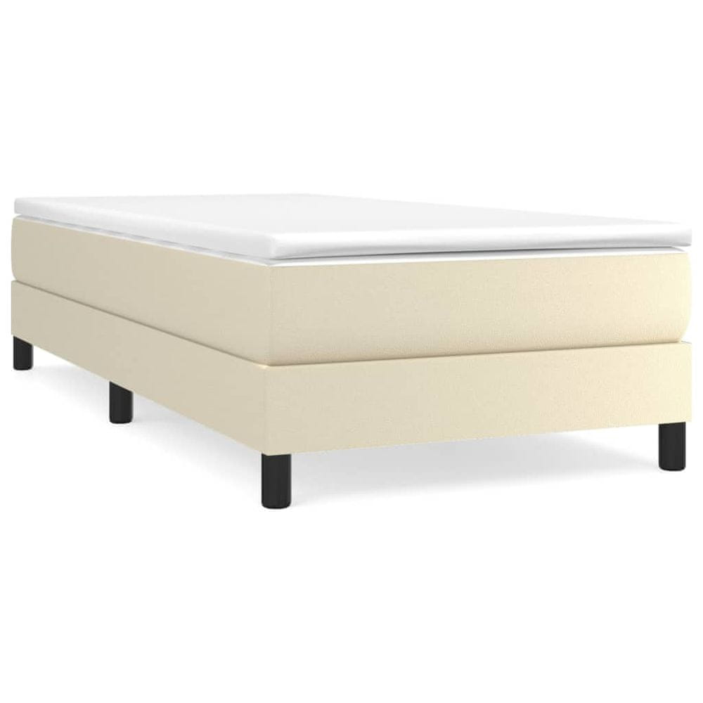 Vidaxl Rám na boxspring posteľ, krémový 90x200 cm, umelá koža