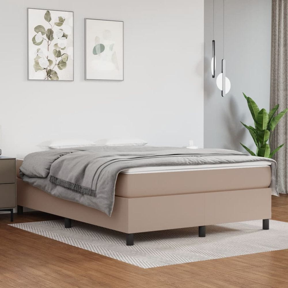 Vidaxl Rám na boxspring posteľ, kapučínový 140x200 cm, umelá koža