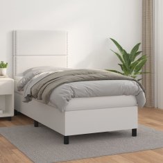 Petromila vidaXL Boxspring posteľ s matracom biela 90x190 cm umelá koža