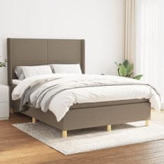 shumee Boxspring posteľ s matracom sivohnedý 140x190 cm látka