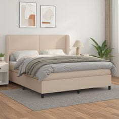 Petromila vidaXL Boxspring posteľ s matracom kapučínová 160x200 cm umelá koža