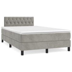 shumee Boxspring posteľ s matracom bledosivá 120x190 cm zamat