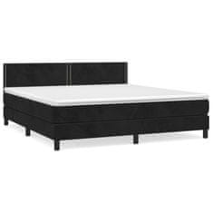 Vidaxl Posteľný rám boxspring s matracom čierny 180x200 cm zamat