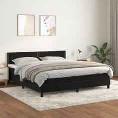 Vidaxl Posteľný rám boxspring s matracom čierny 180x200 cm zamat