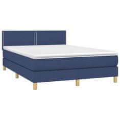 Petromila vidaXL Boxspring posteľ s matracom modrý 140x190 cm látka