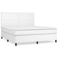 Petromila vidaXL Boxspring posteľ s matracom biela 180x200 cm umelá koža