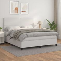 Petromila vidaXL Boxspring posteľ s matracom biela 180x200 cm umelá koža