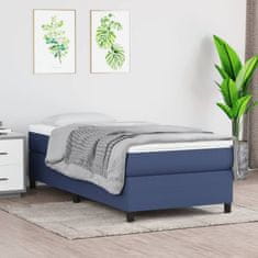 shumee Posteľný rám boxspring s matracom modrý 90x200 cm látka