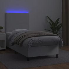 Petromila vidaXL Boxspring posteľ s matracom a LED biela 80x200 cm umelá koža