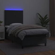 Petromila vidaXL Boxspring posteľ s matracom a LED čierna 80x200 cm umelá koža