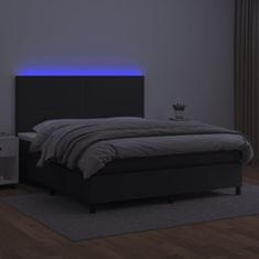 Petromila vidaXL Boxspring posteľ s matracom a LED čierna 180x200 cm umelá koža