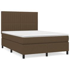 Petromila vidaXL Boxspring posteľ s matracom tmavohnedá 140x190 cm látka