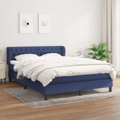 Petromila vidaXL Boxspring posteľ s matracom modrý 140x190 cm látka