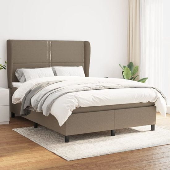 Petromila vidaXL Boxspring posteľ s matracom sivohnedý 140x190 cm látka