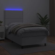 Petromila vidaXL Boxspring posteľ s matracom a LED biela 80x200 cm umelá koža