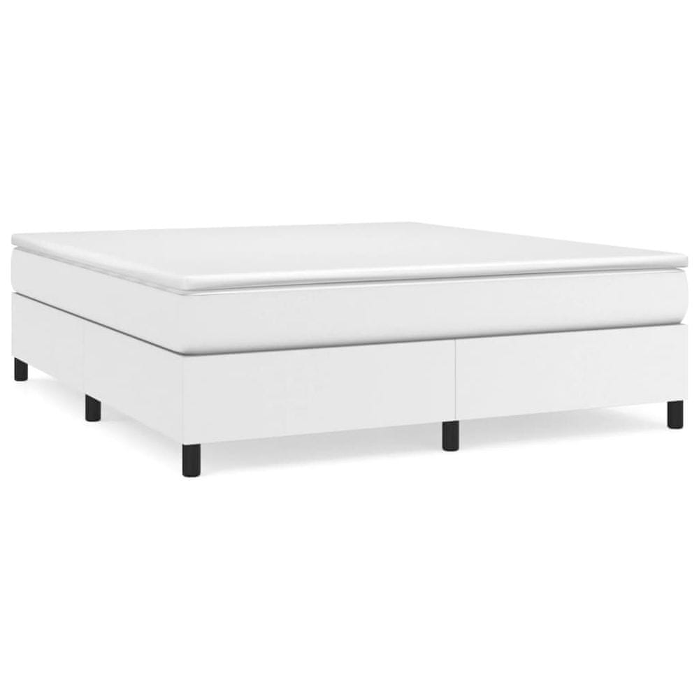 Vidaxl Boxspring posteľ s matracom biela 180x200 cm umelá koža