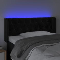 Vidaxl Čelo postele s LED čierne 103x16x78/88 cm zamat