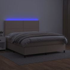 Petromila vidaXL Boxspring posteľ matrac a LED kapučínová 140x200 cm umelá koža
