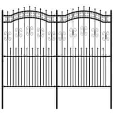 Vidaxl Záhradný plot s hrotmi čierny 140 cm oceľ s práškovým nástrekom
