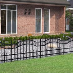 Vidaxl Záhradný plot s hrotmi čierny 115 cm oceľ s práškovým nástrekom