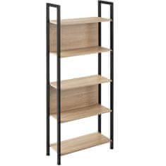 tectake Regal Westport 62x24x165,5cm - Industrial svetlé drevo, dub Sonoma