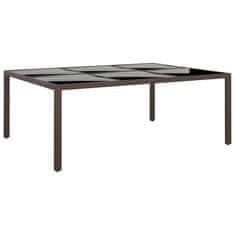 Petromila vidaXL Záhradný stôl so sklenenou doskou hnedý 200x150x75 cm ratan