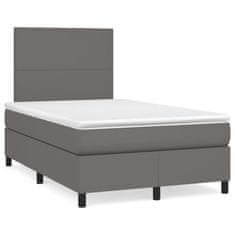 shumee Boxspring posteľ s matracom sivá 120x190 cm umelá koža