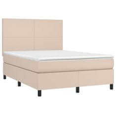 Petromila vidaXL Boxspring posteľ s matracom kapučínová 140x190 cm umelá koža