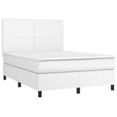 Petromila vidaXL Boxspring posteľ s matracom biely 140x190 cm umelá koža