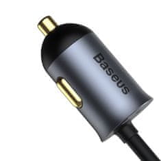BASEUS CCBT-A0G Rýchla Nabíjačka do Autá s Predlžovacím Káblom 120W 3x USB +1xUSB-C Gray