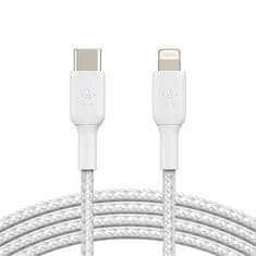 Belkin BOOST CHARGE Lightning / USB-C kábel, 1m, biely - odolný