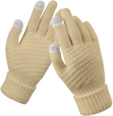 VivoVita Magic Mittens – Pletené rukavice pre dotykovú obrazovku 1+1, béžová