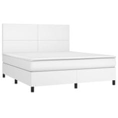 Petromila vidaXL Boxspring posteľ s matracom biela 180x200 cm umelá koža