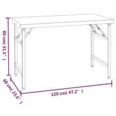 Vidaxl Kuchynský pracovný stôl s policou 120x60x115 cm nehrdzav. oceľ