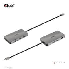 Club 3D Dokovacia stanica 8v1 USB 3.2 typ C (2xHDMI, 2xUSB-A, RJ45, SD/ Micro SD USB Type-C female port), Triple Dynamic