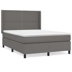 Petromila vidaXL Boxspring posteľ s matracom sivá 140x190 cm umelá koža