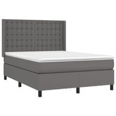 Petromila vidaXL Boxspring posteľ s matracom sivá 140x190 cm umelá koža