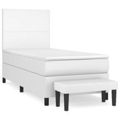 Petromila vidaXL Boxspring posteľ s matracom biela 90x190 cm umelá koža