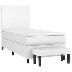 Petromila vidaXL Boxspring posteľ s matracom biela 90x190 cm umelá koža