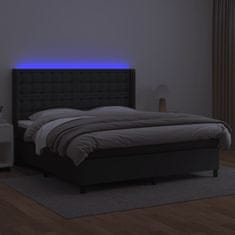 Petromila vidaXL Boxspring posteľ s matracom a LED čierna 160x200 cm umelá koža