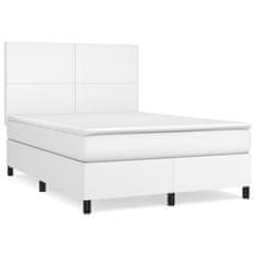 Petromila vidaXL Boxspring posteľ s matracom biely 140x190 cm umelá koža