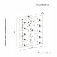 Kalune Design Knižnica Ample čierna/biela