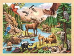 Goki Drevené puzzle Divoká príroda Severnej Ameriky 96 dielikov