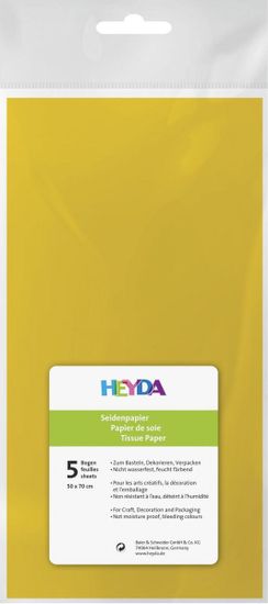HEYDA Hodvábny papier 50 x 70 cm - žltý 5 ks