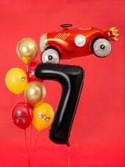 PartyDeco Fóliový balón Číslo 7 čierny 86cm